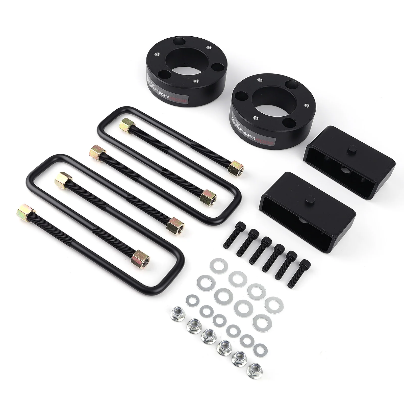 3" Front 2" Rear Lift Spacer Kit for Nissan Titan 2004-2023 2WD 4WD Aluminum 3" Front 2" Rear Lift Kit with U-Bolts
3" Front 2" Rear Lift Spacer Kit for Nissan Titan 2004-2023 2WD 4WD Aluminum 3" Front 2" Rear Lift Kit with U-Bolts