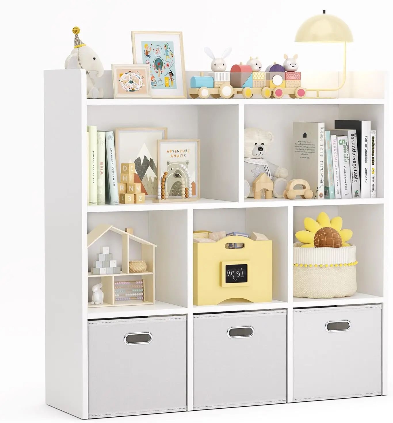 Toy Storage Organizer with 3 Drawers,Floor Storage Cabinet Toy Chest with 5 Cubbies, Multifunctional Chest,White
Toy Storage Organizer with 3 Drawers,Floor Storage Cabinet Toy Chest with 5 Cubbies, Multifunctional Chest,White