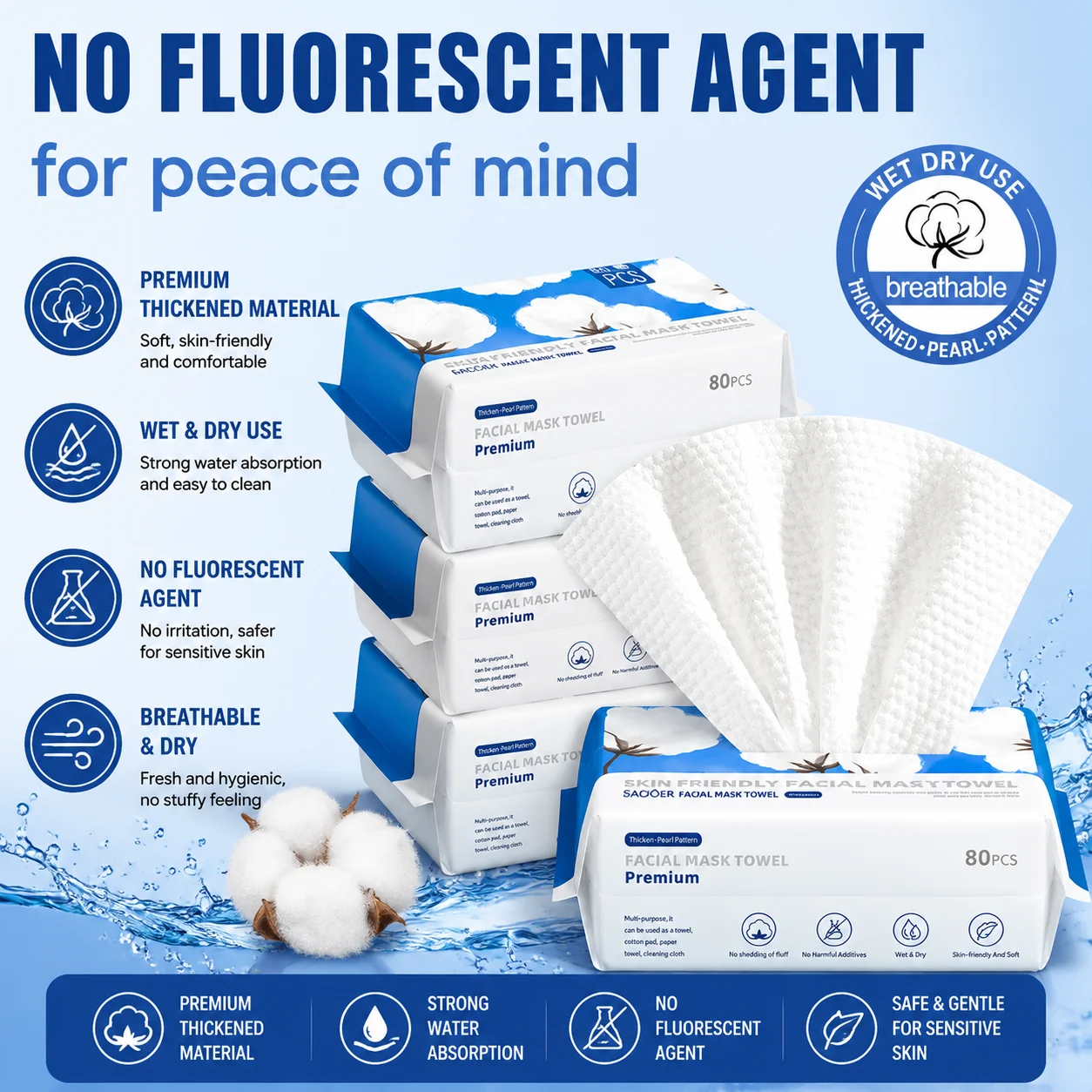 Disposable soft cotton face towel, pure cotton suitable for mother and baby use, can remove makeup and wash face, non irritating
Disposable soft cotton face towel, pure cotton suitable for mother and baby use, can remove makeup and wash face, non irritating