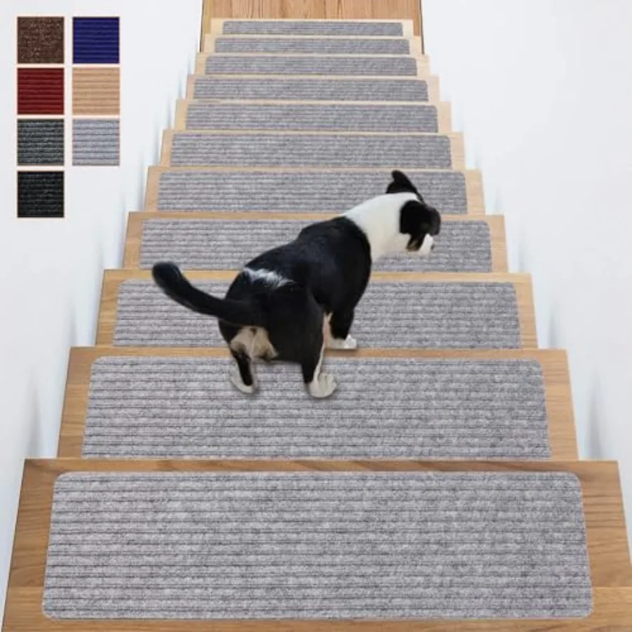 Carpet Stair Treads 6 Pack Non-Slip for Indoor Wooden Steps - TPE Backing and Anti-Skid Polyester Surface with Reusable Adhesiv
Carpet Stair Treads 6 Pack Non-Slip for Indoor Wooden Steps - TPE Backing and Anti-Skid Polyester Surface with Reusable Adhesiv