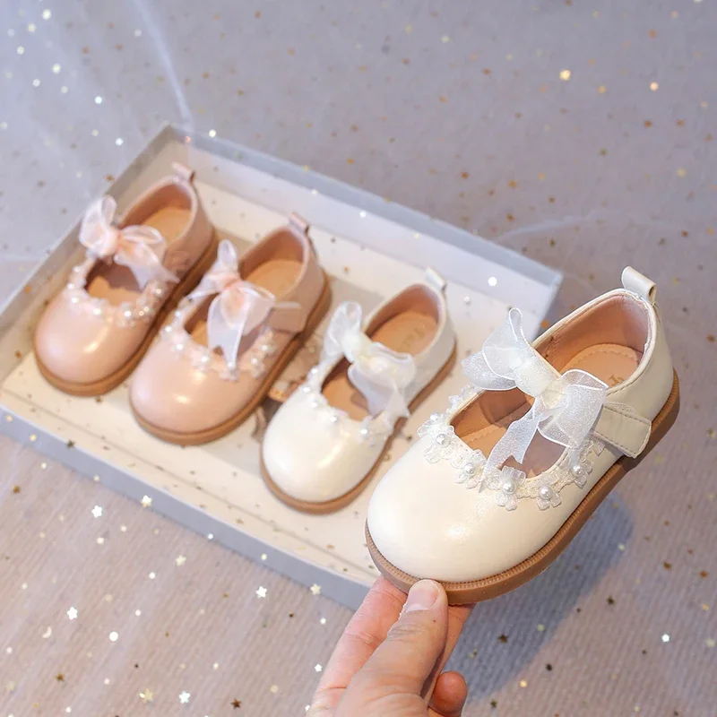 Baby Girls Flat Mary Janes for Wedding Party Princess Kids Leather Shoes Lace Bowtie with Beading 2025 Spring Children Flats New
Baby Girls Flat Mary Janes for Wedding Party Princess Kids Leather Shoes Lace Bowtie with Beading 2025 Spring Children Flats New