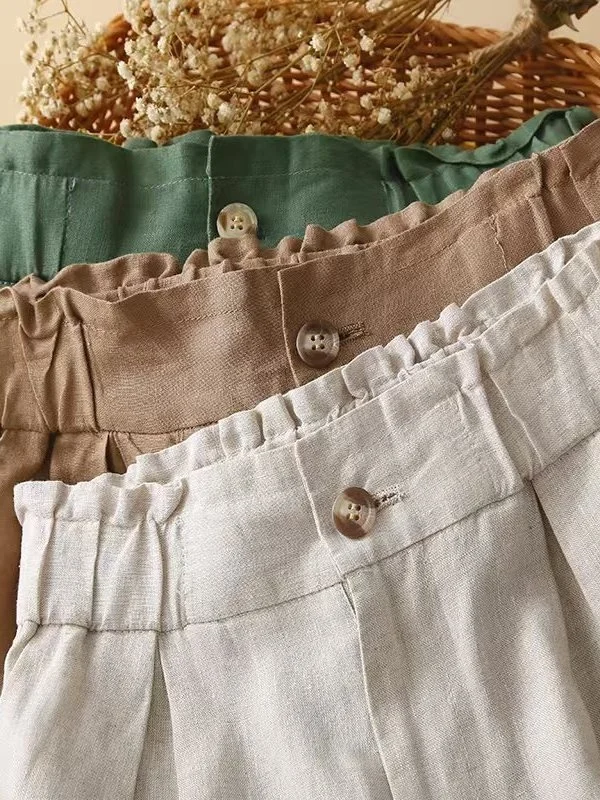 Loose Cotton Linen Wide Leg Pants Women's Fashionable Artistic Retro Short Pants Five-Point Pants Summer New Style Natural Waist
Loose Cotton Linen Wide Leg Pants Women's Fashionable Artistic Retro Short Pants Five-Point Pants Summer New Style Natural Waist
