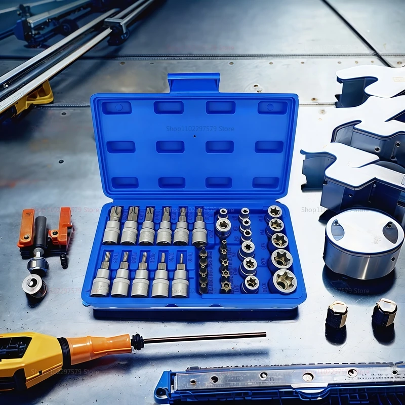 34 Piece Drive Socket Set 3/8 5/16 Inch External Star Bits with Carrying Case Perfect for Automotive Repair and Workshop Tools
34 Piece Drive Socket Set 3/8 5/16 Inch External Star Bits with Carrying Case Perfect for Automotive Repair and Workshop Tools
