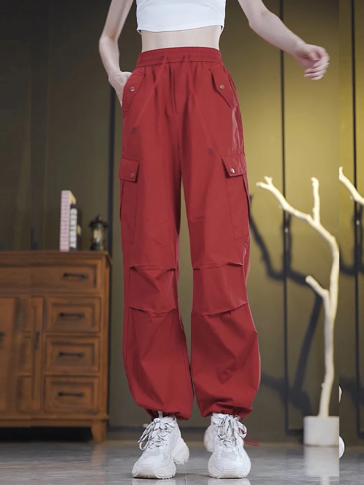 Red Loose Fit Casual Straight Leg Workwear Pants High Waist Trousers for Women Summer Thin New Style Sporty Bottoms
Red Loose Fit Casual Straight Leg Workwear Pants High Waist Trousers for Women Summer Thin New Style Sporty Bottoms