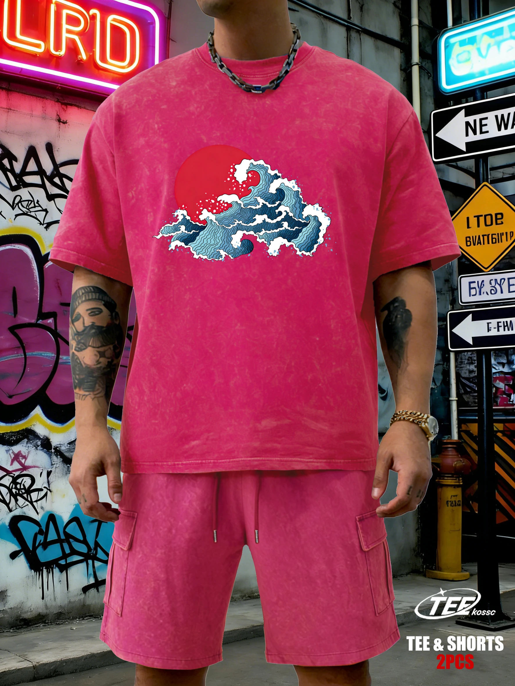 Мужской летний комплект: футболка и шорты из мягкого хлопка с эффектом потертости, дышащие, повседневные, модные, унисекс, с принтом «Японские волны на закате и снег»
Мужской летний комплект: футболка и шорты из мягкого хлопка с эффектом потертости, дышащие, повседневные, модные, унисекс, с принтом «Японские волны на закате и снег»