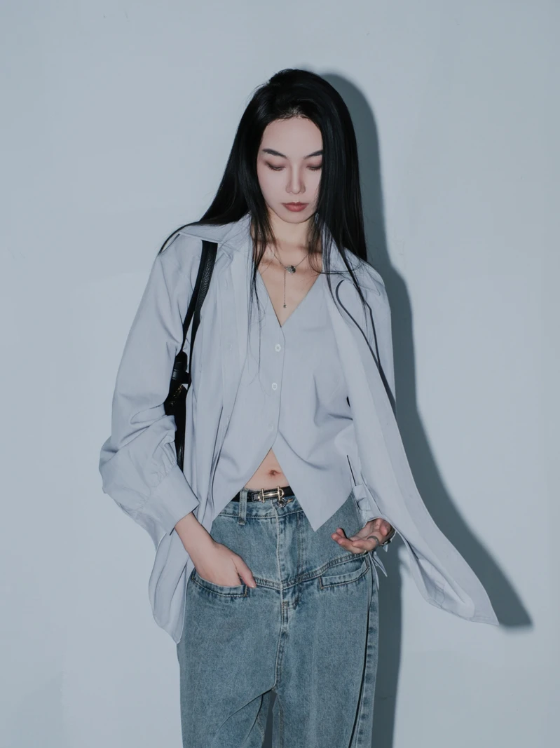 Ele V-Ne Long Sve Women's irt Vest Loose Flowy Casual Sle Cotton Blend Anti-Wrinkle Mid-Length Open Cardigan
Ele V-Ne Long Sve Women's irt Vest Loose Flowy Casual Sle Cotton Blend Anti-Wrinkle Mid-Length Open Cardigan