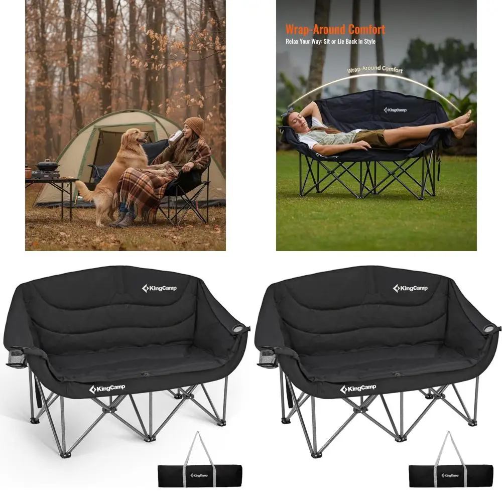 Двойное кемпинговое кресло-софа, сверхбольшое, усиленное, выдерживающее нагрузку до 300 кг, для взрослых, портативное, складное, XL, на двоих, с мягкой обивкой, комфортное
Двойное кемпинговое кресло-софа, сверхбольшое, усиленное, выдерживающее нагрузку до 300 кг, для взрослых, портативное, складное, XL, на двоих, с мягкой обивкой, комфортное