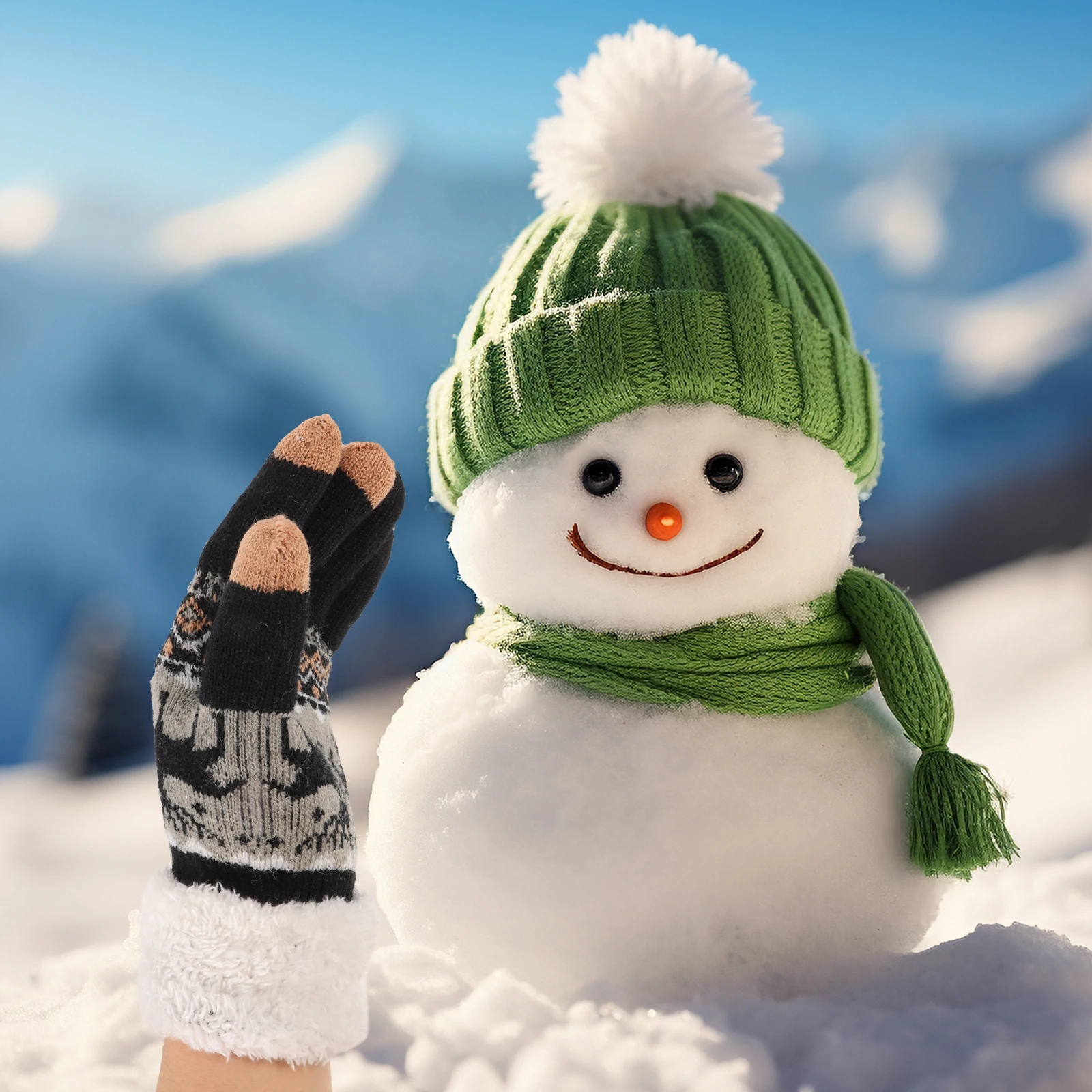 Knitted Gloves Snowflake Warm Hand Food Grade Women's Knitting Winter Full Finger
Knitted Gloves Snowflake Warm Hand Food Grade Women's Knitting Winter Full Finger