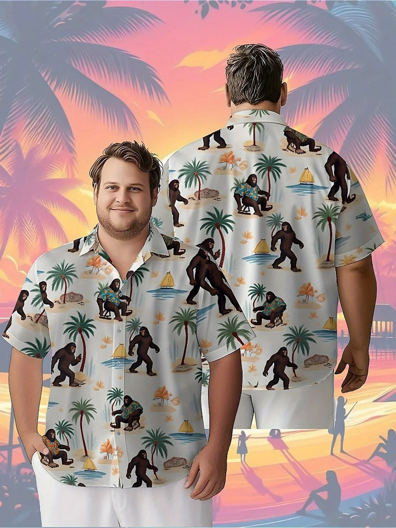 Men's Plus Size Hawaiian ShirtsSasquatch Theme Tropical Adventurepattern, Unisex Aloha Shirts,New in Summer Tops Tee,streetwear
Men's Plus Size Hawaiian ShirtsSasquatch Theme Tropical Adventurepattern, Unisex Aloha Shirts,New in Summer Tops Tee,streetwear