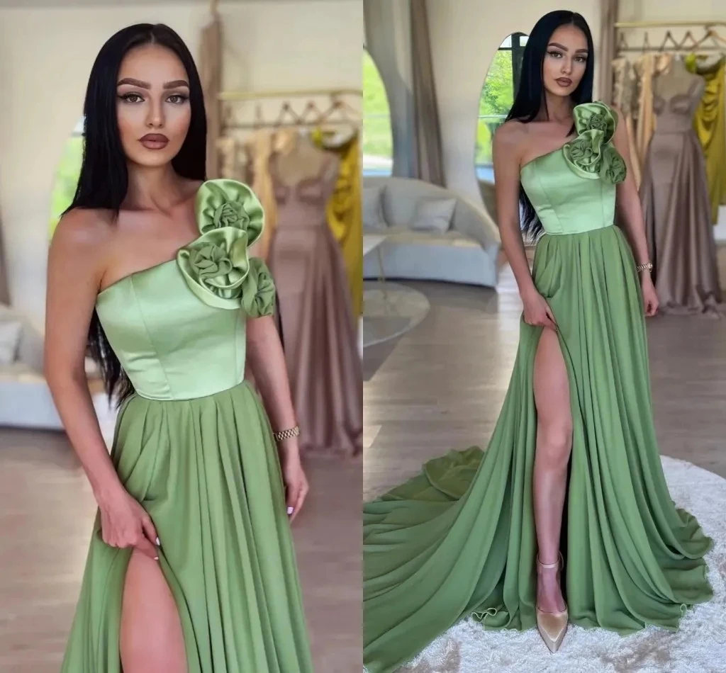 New Arrival A-line Evening Dress 2025 One Shoulder Hand Flower Slit Chiffon Satin Floor Length Prom Formal Gowns Robe De Soiree
New Arrival A-line Evening Dress 2025 One Shoulder Hand Flower Slit Chiffon Satin Floor Length Prom Formal Gowns Robe De Soiree