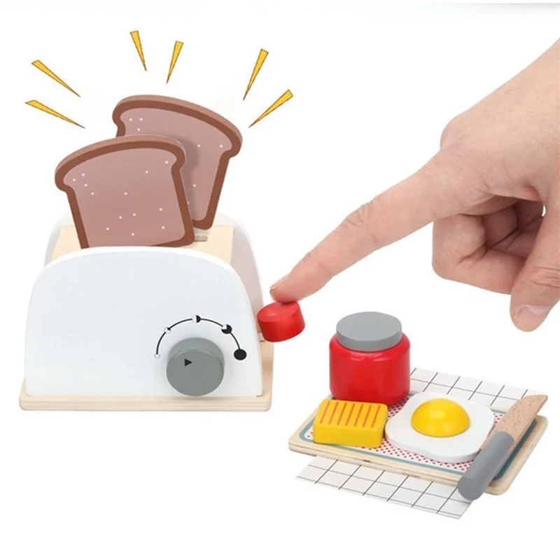 A19Q-Wooden -Up Toaster Toy Play Kitchen Accessories Play Food Bread, Butter, Poached Egg Cutting Pretend Toys For Kid
A19Q-Wooden -Up Toaster Toy Play Kitchen Accessories Play Food Bread, Butter, Poached Egg Cutting Pretend Toys For Kid