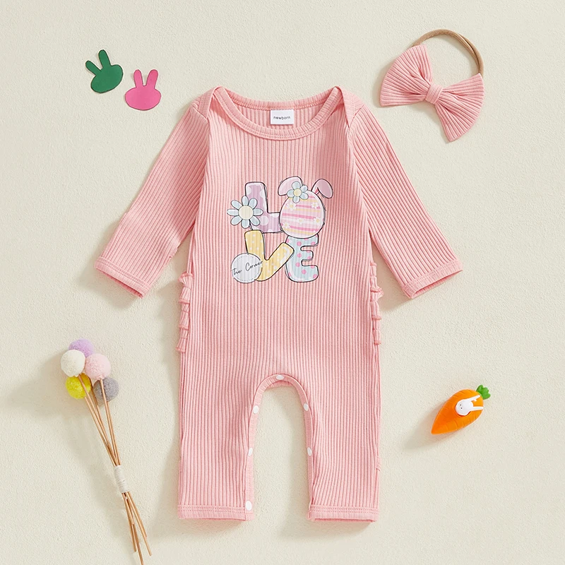 Listenwind Baby Girl Easter Jumpsuit Long Sleeve Cute Bunny/Easter Egg/Carrot Embroidery Romper with Headband
Listenwind Baby Girl Easter Jumpsuit Long Sleeve Cute Bunny/Easter Egg/Carrot Embroidery Romper with Headband
