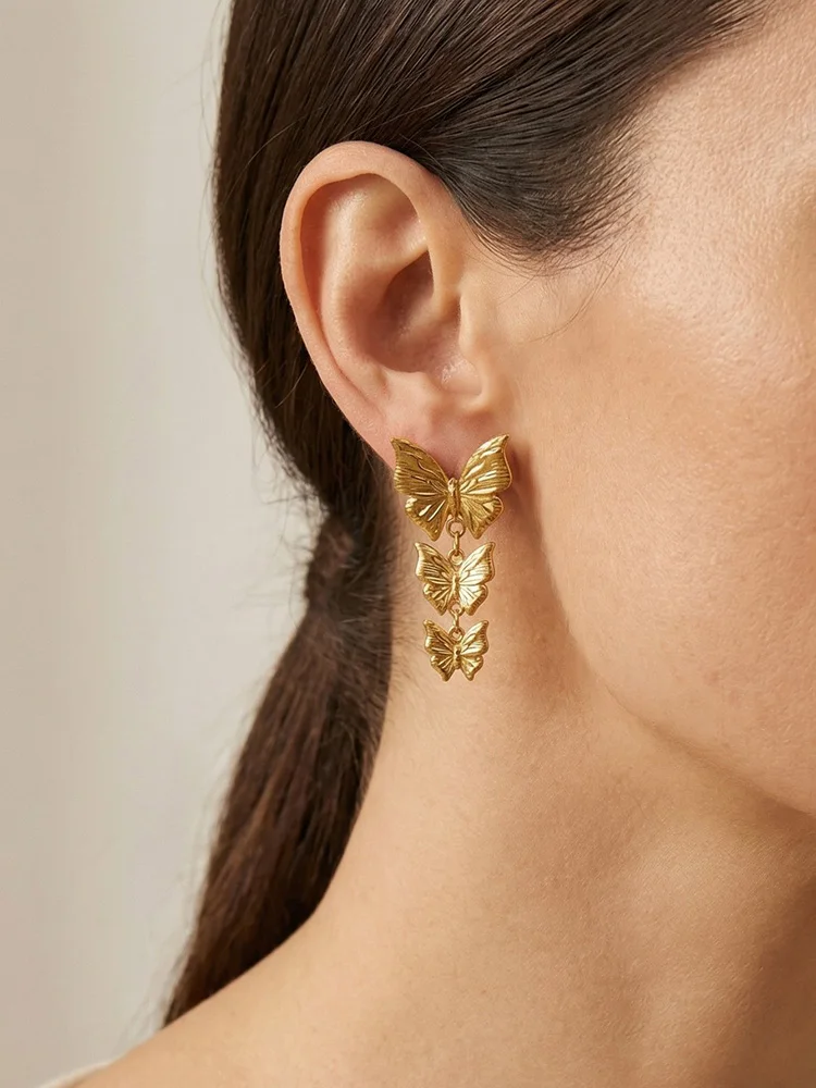 Stainless Steel Butterfly Earrings, New Stainless Steel Long Butterfly Dangle Drop Earrings Wedding Party Jewelry
Stainless Steel Butterfly Earrings, New Stainless Steel Long Butterfly Dangle Drop Earrings Wedding Party Jewelry