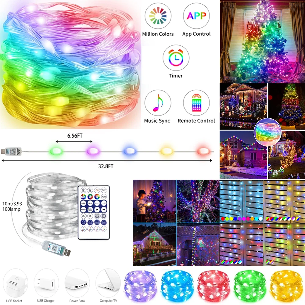 USB APP Magic Color Leather Wire String Lights, Smart Point Control Outdoor Waterproof Christmas Color String Lights, Wedding, N
USB APP Magic Color Leather Wire String Lights, Smart Point Control Outdoor Waterproof Christmas Color String Lights, Wedding, N