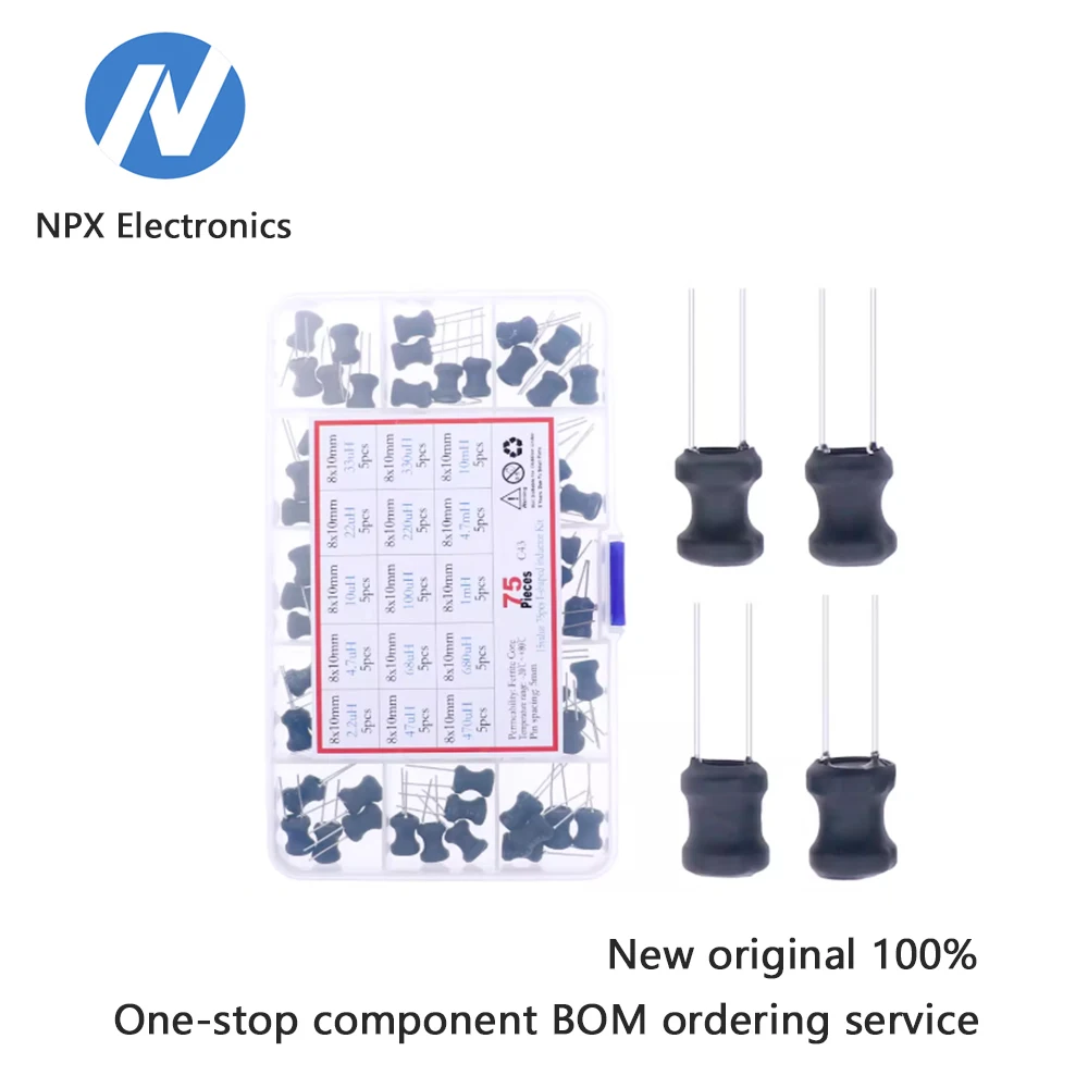 15 типов, 75 шт. — индукторы типа I-образного луча 8x10 мм — вставные силовые индукторы со смешанным упаковочным комплектом от 2,2 до 0 мГн.
15 типов, 75 шт. — индукторы типа I-образного луча 8x10 мм — вставные силовые индукторы со смешанным упаковочным комплектом от 2,2 до 0 мГн.