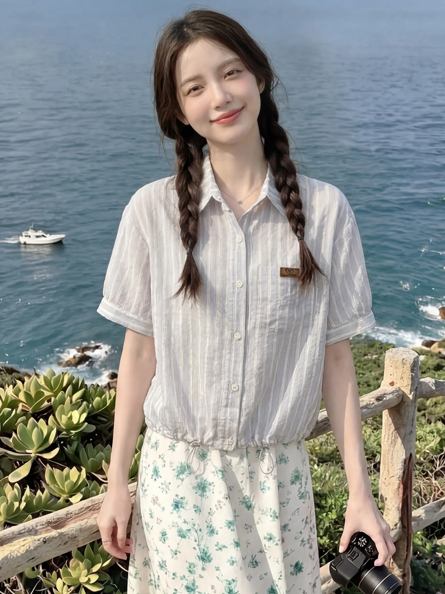 Anti-Aging Stripe Ice Silk Cotton Linen Short Sleeve Shirt Women Summer Loose Fit Drawstring Slimming Top City Walk
Anti-Aging Stripe Ice Silk Cotton Linen Short Sleeve Shirt Women Summer Loose Fit Drawstring Slimming Top City Walk