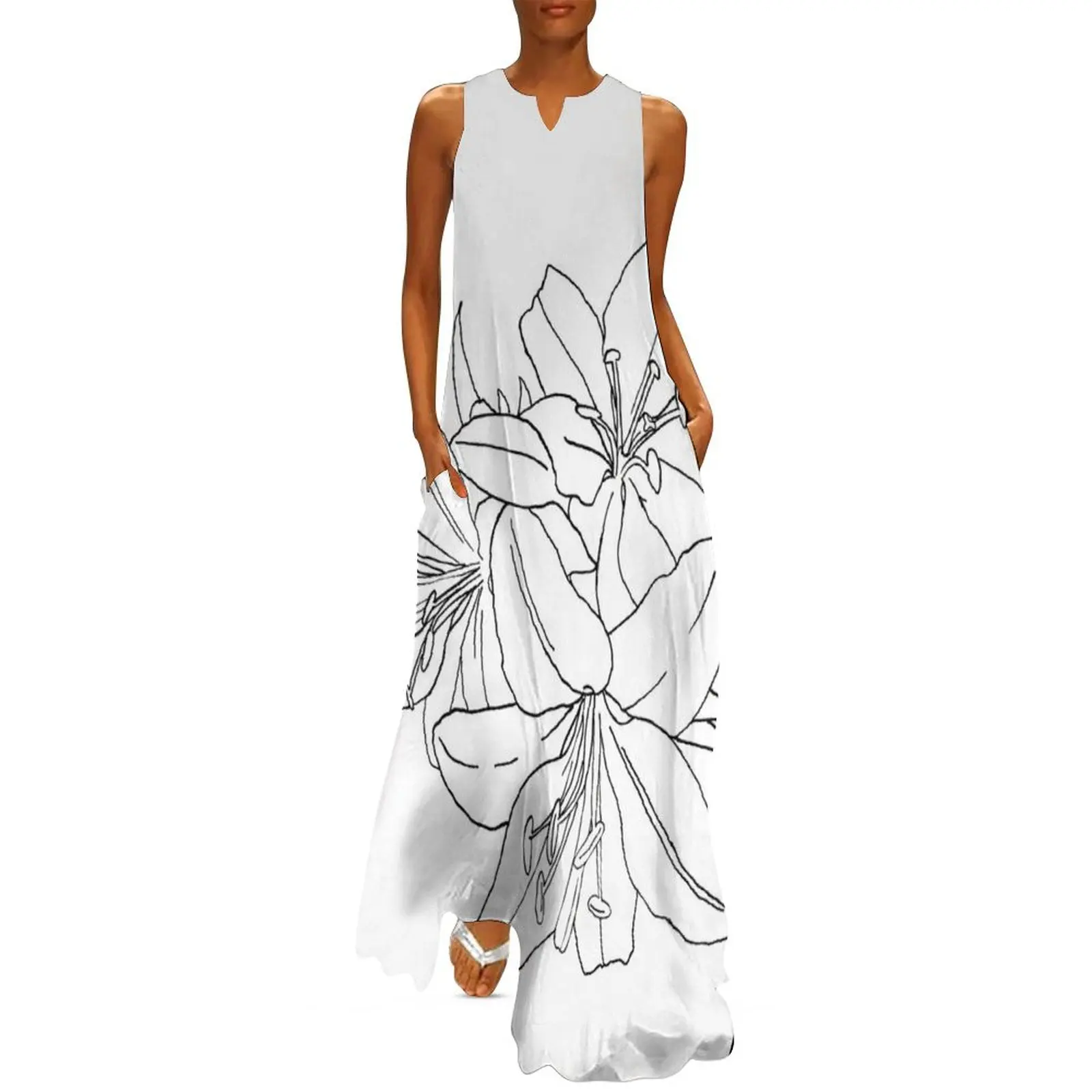 Lilies ink line art Long Dress women"s elegant loose dresses dress summer 2024 women
Lilies ink line art Long Dress women"s elegant loose dresses dress summer 2024 women