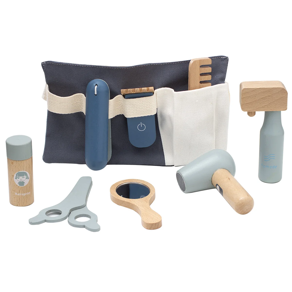 Children's simulation barber set toys early education educational toys wooden simulation barber hair dryer role-play barber
Children's simulation barber set toys early education educational toys wooden simulation barber hair dryer role-play barber