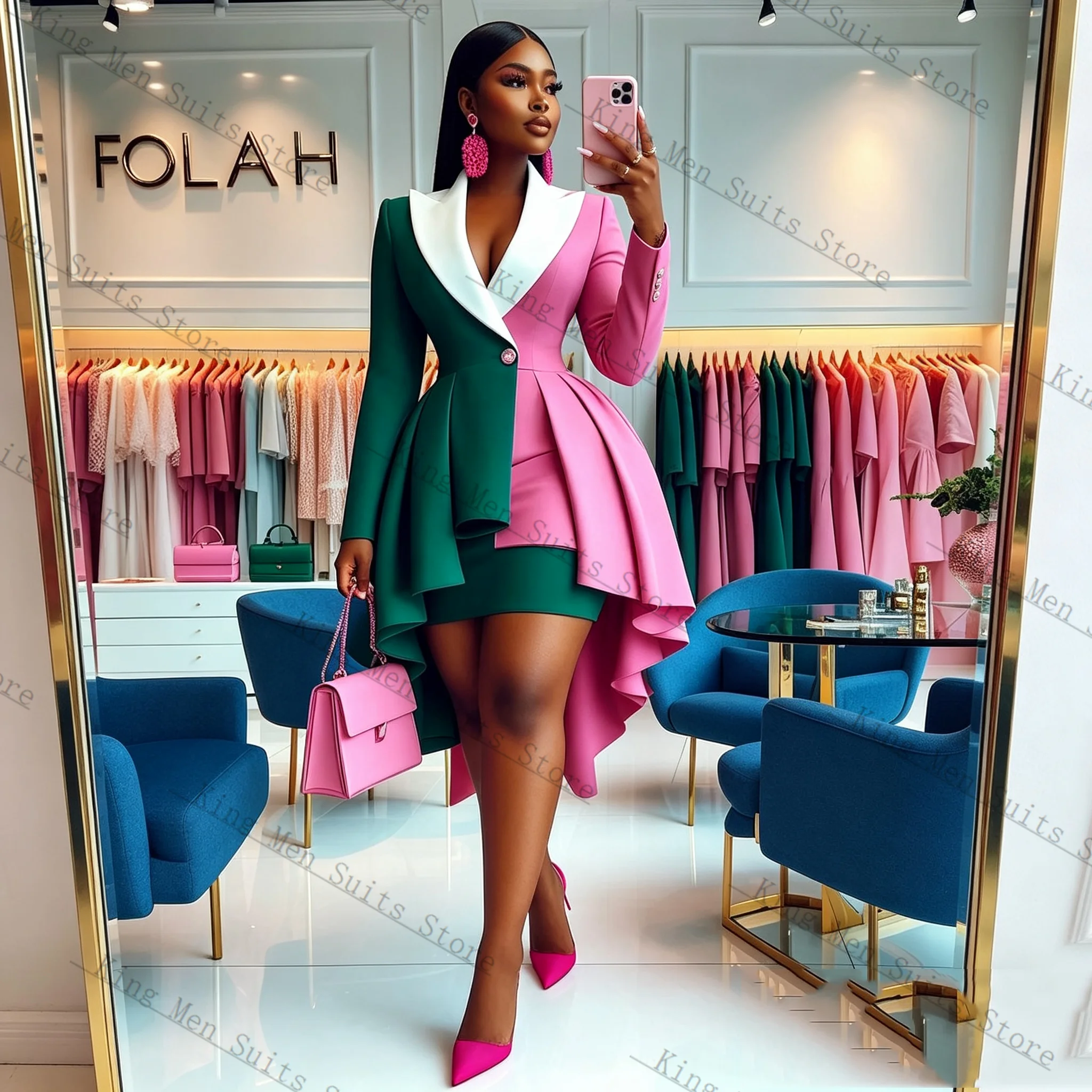 Spring Women Suit Skirt Set 2 Pcs Blazer Prom Dress Cotton Green Pink Customized Formal Office Wedding Tuxedos Coat Jacket
Spring Women Suit Skirt Set 2 Pcs Blazer Prom Dress Cotton Green Pink Customized Formal Office Wedding Tuxedos Coat Jacket