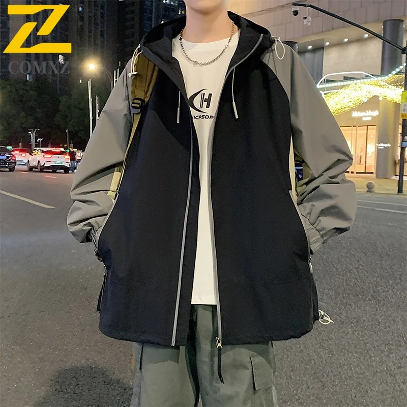 COMXZ Men Windbreaker Hooded 2025 Coat Color Breathable Blocking Outdoor Cycling Motocross Coats Autumn Trendy Minimalist Jacket
COMXZ Men Windbreaker Hooded 2025 Coat Color Breathable Blocking Outdoor Cycling Motocross Coats Autumn Trendy Minimalist Jacket