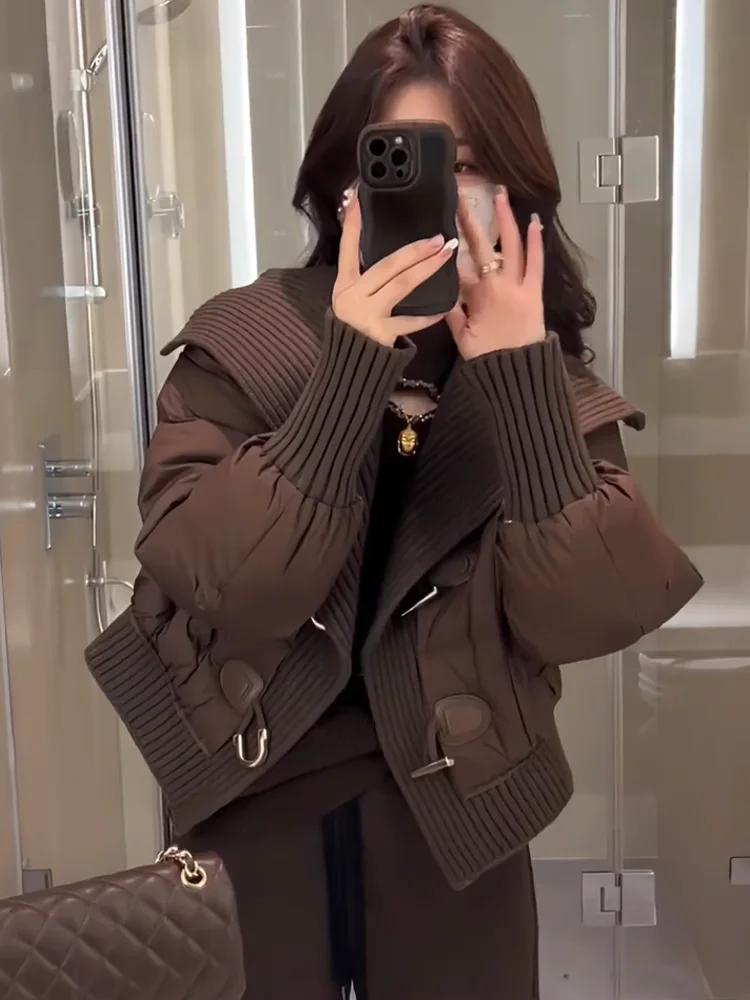 Fashionable Short Cotton Jacket Women's Knitted Coat Large Collar Little Fragrance Style Winter New Arrival Korean Loose Fit
Fashionable Short Cotton Jacket Women's Knitted Coat Large Collar Little Fragrance Style Winter New Arrival Korean Loose Fit