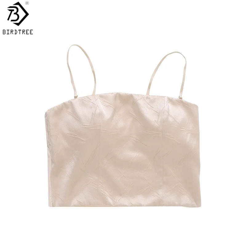 Birdtree, Woman 93% Silk 7% Spandex Tank Top, with Bra Padding Sling Vest, Solid Basics Casual Tops, 2026 Spring New T61919JF
Birdtree, Woman 93% Silk 7% Spandex Tank Top, with Bra Padding Sling Vest, Solid Basics Casual Tops, 2026 Spring New T61919JF