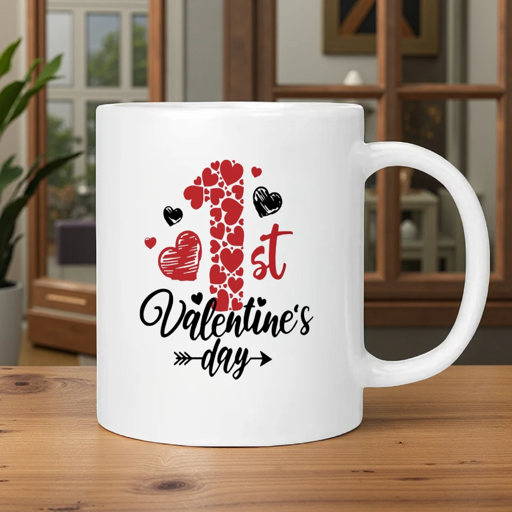 First Valentine's Day Heart-Shaped Mug, White Ceramic Coffee Mug, Romantic First Valentine's Day Gift, Couple's Home Tableware
First Valentine's Day Heart-Shaped Mug, White Ceramic Coffee Mug, Romantic First Valentine's Day Gift, Couple's Home Tableware
