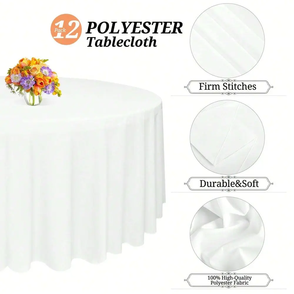 Pack Round Tablecloth 90 Inch Polyester Round Table Cloths Wrinkle Resistant Washable Polyester Table Cloth Decorative Fabric T
Pack Round Tablecloth 90 Inch Polyester Round Table Cloths Wrinkle Resistant Washable Polyester Table Cloth Decorative Fabric T