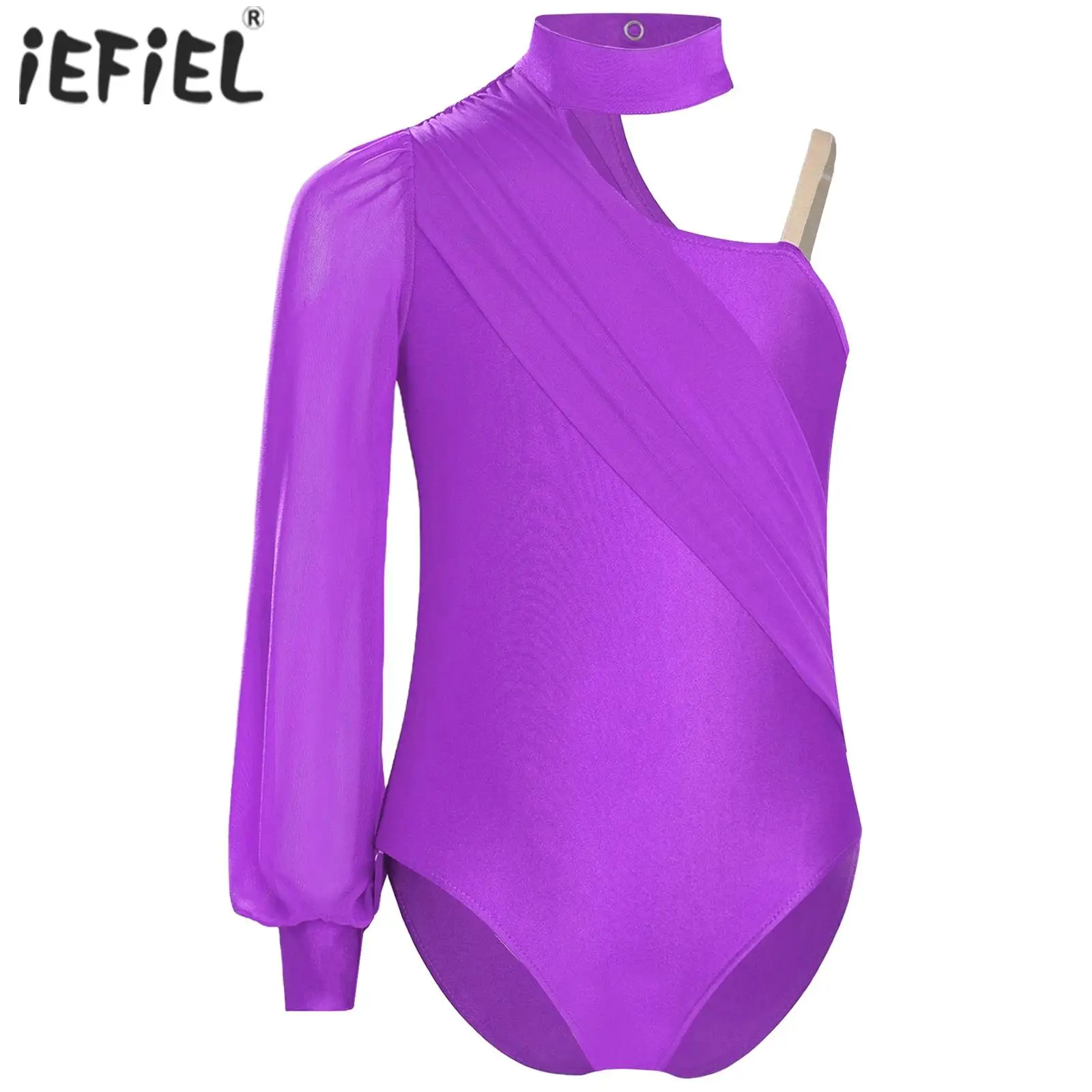 Kids Girls One Shoulder Ballet Dance Leotard Stage Performance Costume Mock Neck Long Sleeve Ruched Mesh Ice Skating Bodysuit
Kids Girls One Shoulder Ballet Dance Leotard Stage Performance Costume Mock Neck Long Sleeve Ruched Mesh Ice Skating Bodysuit