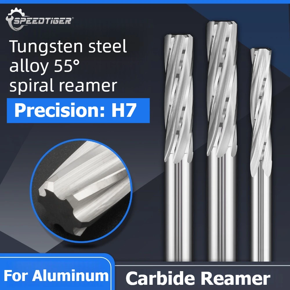 HRC55 Solid Carbide Spiral Reamer H7 Tolerance Extended Straight Shank High Precision Reamer for Aluminum Copper 2-20mm Diameter
HRC55 Solid Carbide Spiral Reamer H7 Tolerance Extended Straight Shank High Precision Reamer for Aluminum Copper 2-20mm Diameter