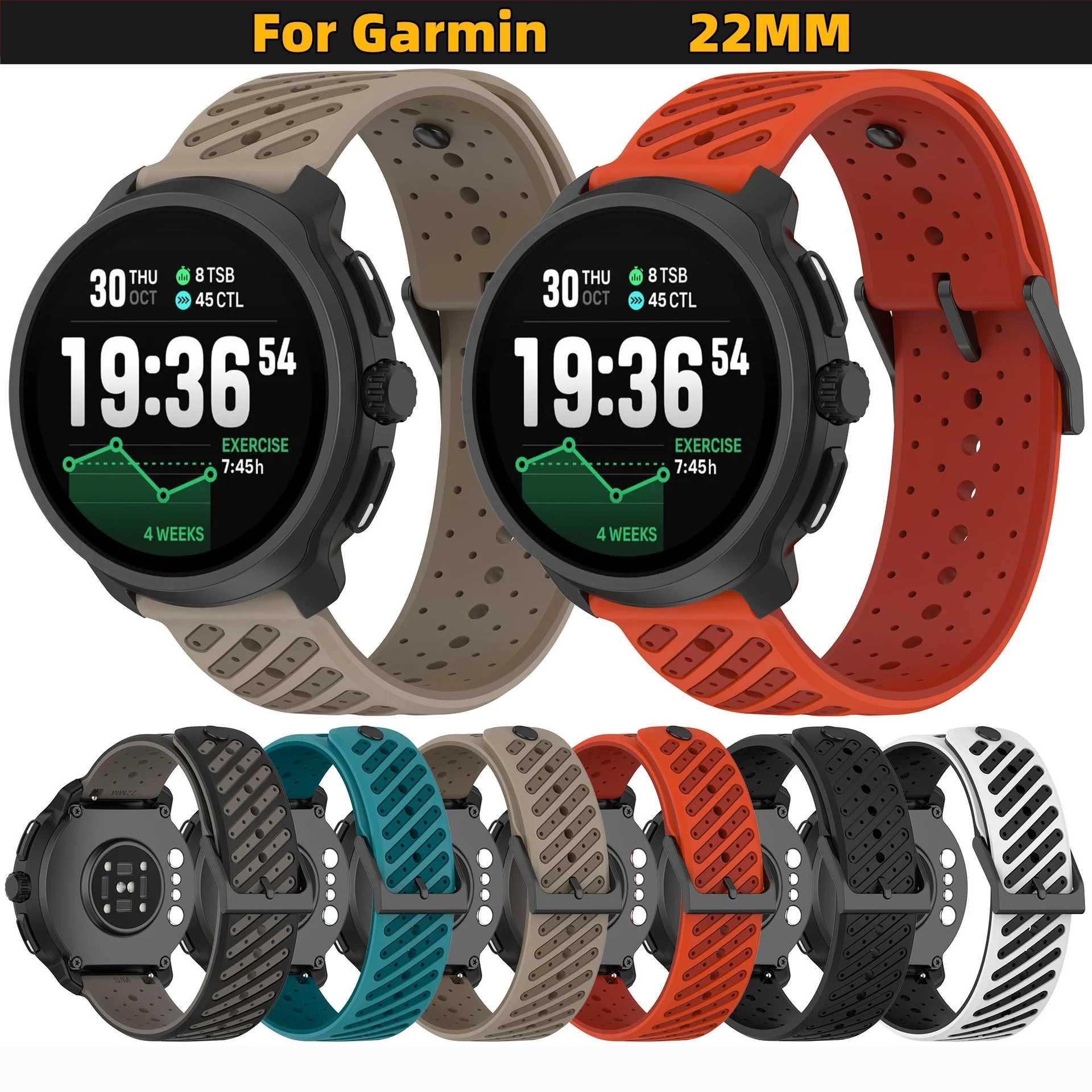 Durable Textured Silicone Strap with Ventilation Holes for Garmin 22MM Watches
Durable Textured Silicone Strap with Ventilation Holes for Garmin 22MM Watches