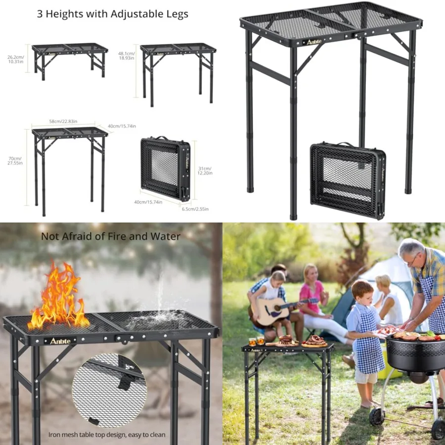 Folding Grill Table, Aluminum Camping Table Adjustable Height Max 27.5 Picnic Table Outdoor Table, Lightweight, Portable Handle
Folding Grill Table, Aluminum Camping Table Adjustable Height Max 27.5 Picnic Table Outdoor Table, Lightweight, Portable Handle