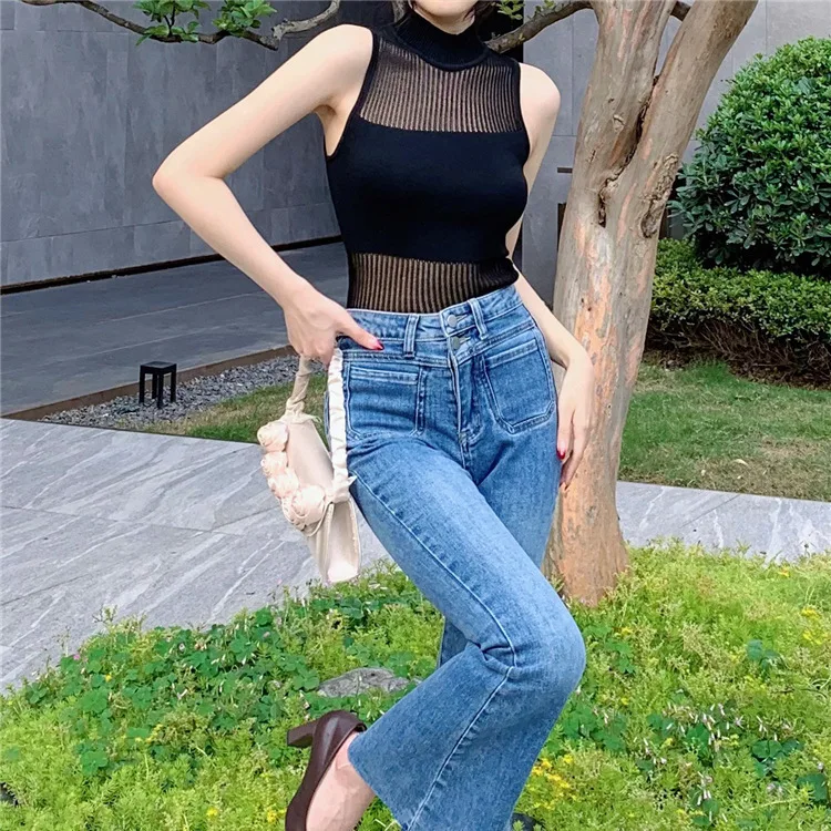 7136, летний новый сексуальный жилет Pure Desire с полувысоким воротником в полоску, облегающий жилет из ледяного шелка, внутренний топ для женщин
7136, летний новый сексуальный жилет Pure Desire с полувысоким воротником в полоску, облегающий жилет из ледяного шелка, внутренний топ для женщин