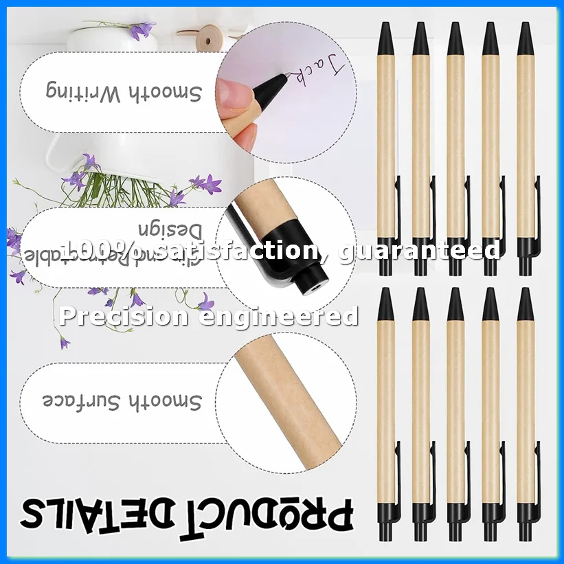 200Pack Black Ballpoint Pens Medium Point Retractable Pens EcoFriendly Pens Recycled Kraft Paper Pens Bulk Office School-A69M
200Pack Black Ballpoint Pens Medium Point Retractable Pens EcoFriendly Pens Recycled Kraft Paper Pens Bulk Office School-A69M