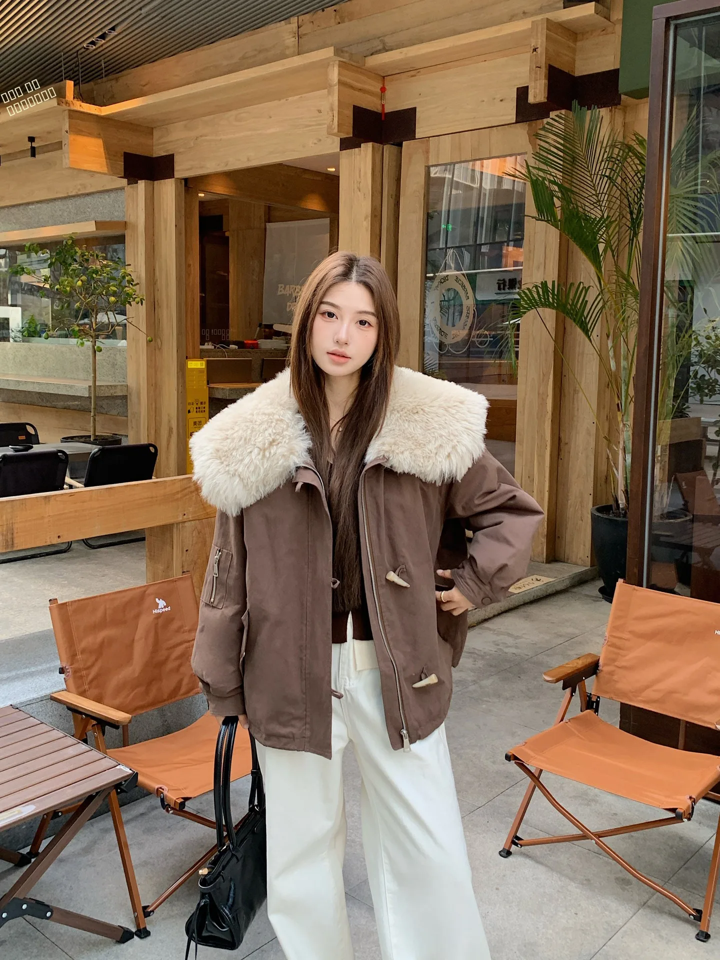 Women's ort Parka Coat Goose down Fill Lamb Fur Collar Winter New Sle Button Closure Outerwear Korean Version Long Sve
Women's ort Parka Coat Goose down Fill Lamb Fur Collar Winter New Sle Button Closure Outerwear Korean Version Long Sve