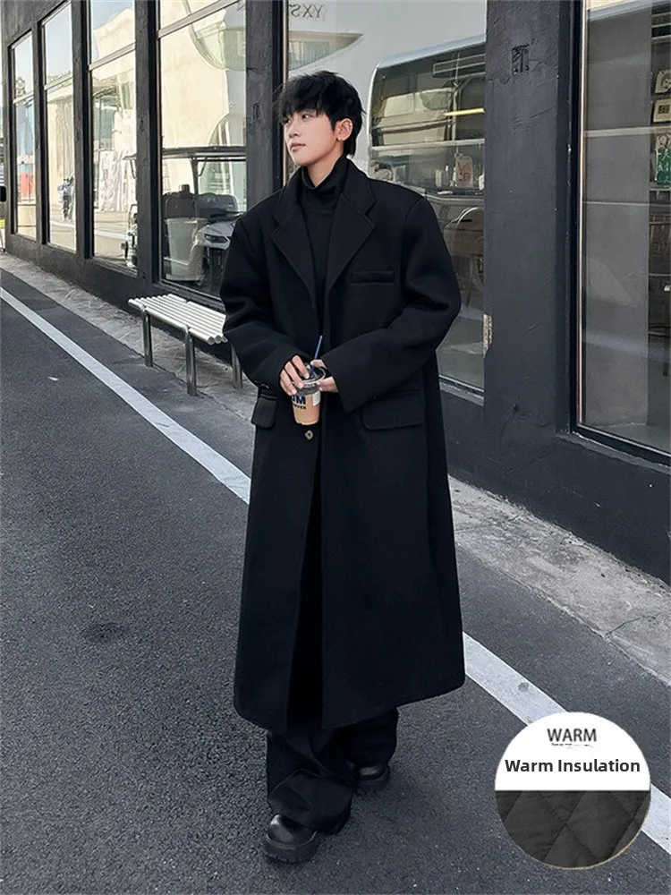 Модное мужское хлопковое пальто средней длины, теплое шерстяное пальто свободного кроя до колен, верхняя одежда для весны, осени и зимы
Модное мужское хлопковое пальто средней длины, теплое шерстяное пальто свободного кроя до колен, верхняя одежда для весны, осени и зимы