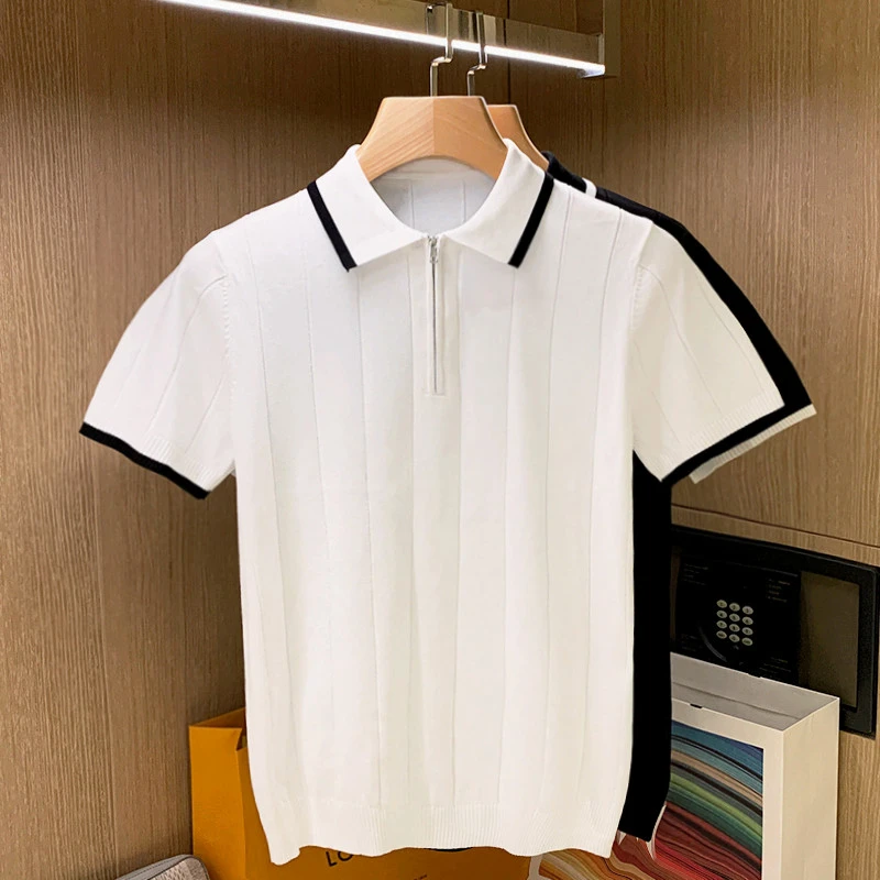 2024 Men Summer New Business Casual Solid Polo Shirt Men's Short Sleeve Knitted T-shirt Male Slim Fit Thin Polo Tops D230
2024 Men Summer New Business Casual Solid Polo Shirt Men's Short Sleeve Knitted T-shirt Male Slim Fit Thin Polo Tops D230