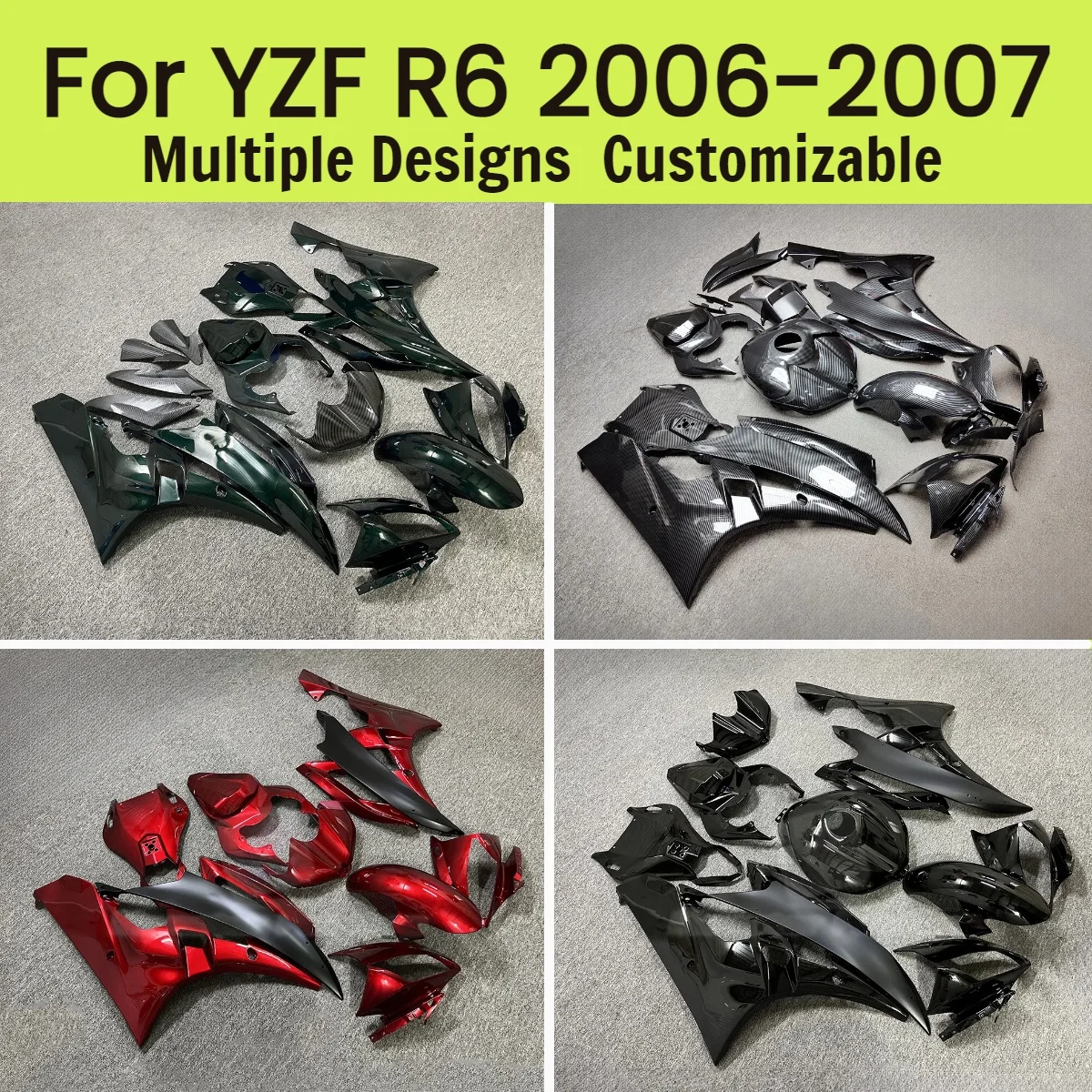 New Custom Fairing Kit YZF R6 2006 2007 Motorcycle Aftermarket Bodywork Full Fairings for YAMAHA YZFR6 06 07
New Custom Fairing Kit YZF R6 2006 2007 Motorcycle Aftermarket Bodywork Full Fairings for YAMAHA YZFR6 06 07