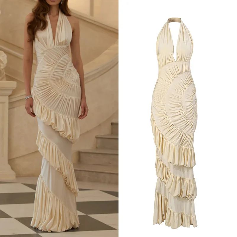 French-style High-end Elegant Women's V-neck Backless Fishtail Maxi Dress 2026 Summer New Style Women's Dress
French-style High-end Elegant Women's V-neck Backless Fishtail Maxi Dress 2026 Summer New Style Women's Dress