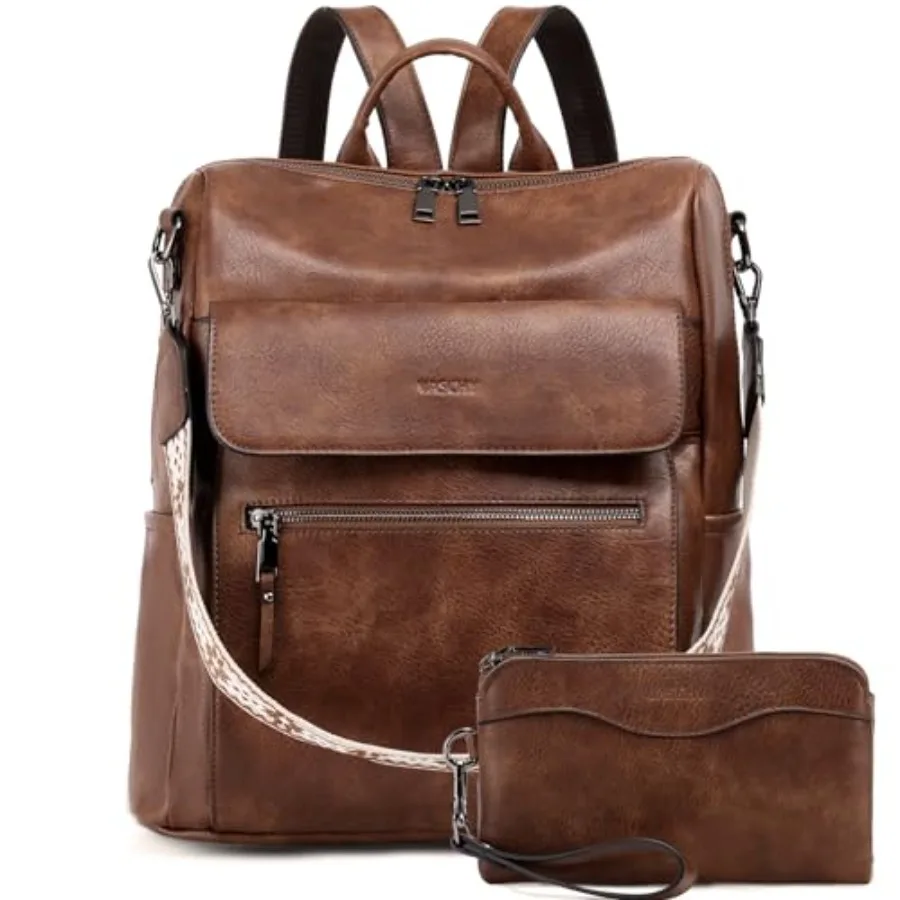 Backpack Purse for Women Large Vegan Leather Backpack Purse with Wallet Pouch Set Convertible Handbag for Ladies Guitar Strap
Backpack Purse for Women Large Vegan Leather Backpack Purse with Wallet Pouch Set Convertible Handbag for Ladies Guitar Strap