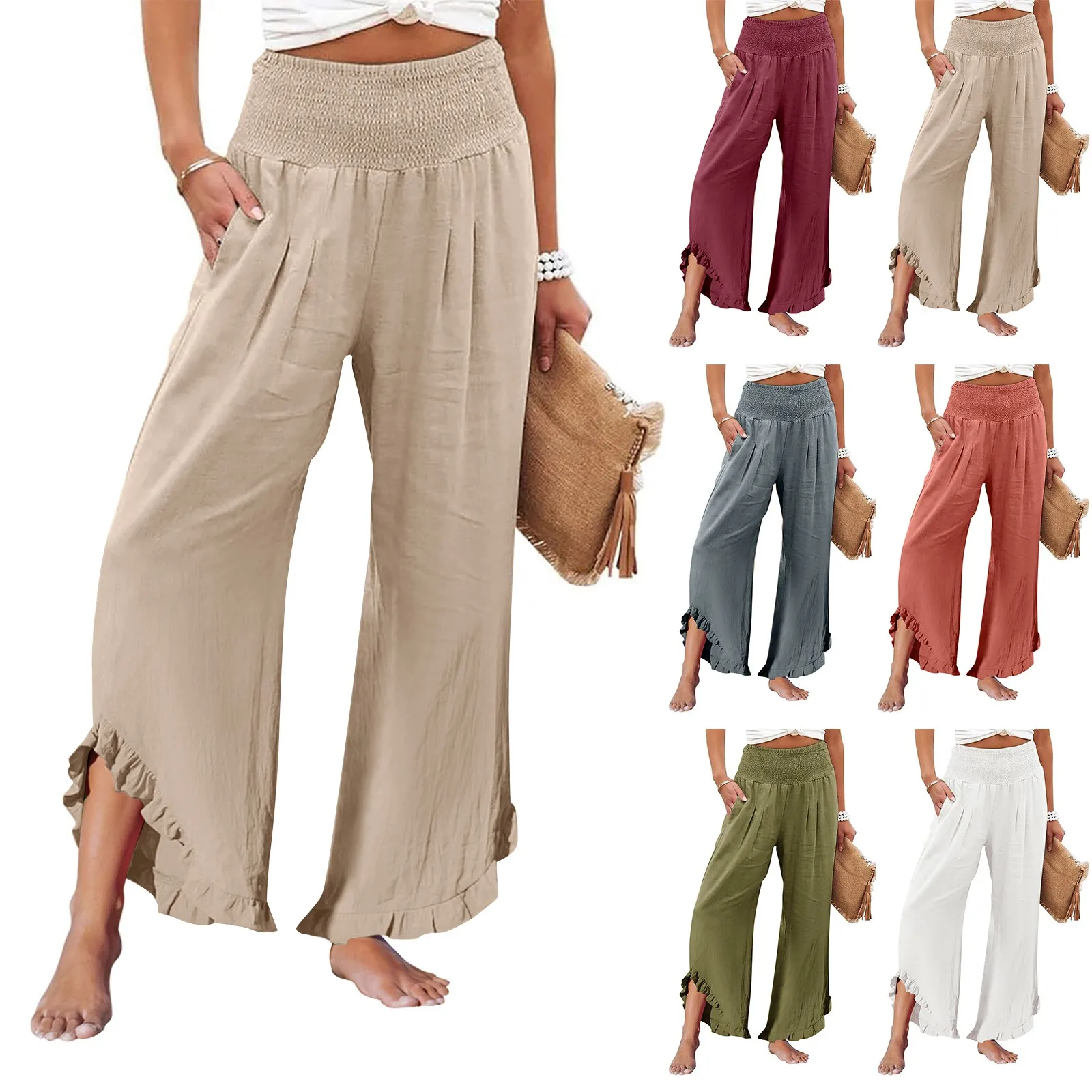 Women Boho Wide Leg Pants Cross Design Elastic High Waist Yoga Pants High Split Beach Wide Leg Pants Hippie Beach Casual Pants
Women Boho Wide Leg Pants Cross Design Elastic High Waist Yoga Pants High Split Beach Wide Leg Pants Hippie Beach Casual Pants