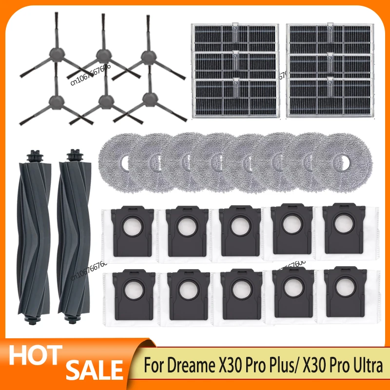 for Dreame X30 Ultra / X30 Pro Main Side Brush HEPA Filter Mop Pads Dust Bags Replacement Spare Parts Accessories
for Dreame X30 Ultra / X30 Pro Main Side Brush HEPA Filter Mop Pads Dust Bags Replacement Spare Parts Accessories