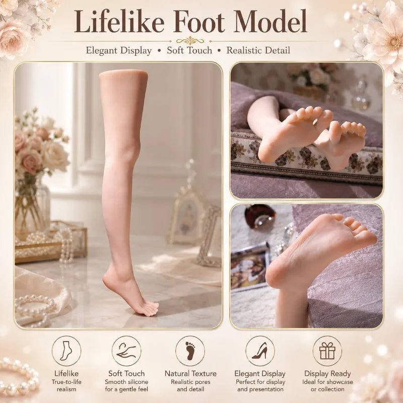 Plastic Silicone TPE Foot Model Female Fake Nail Leg Display Props Shoes Stocking Display Dummy Lifelike Feet Deep Arch 3609L
Plastic Silicone TPE Foot Model Female Fake Nail Leg Display Props Shoes Stocking Display Dummy Lifelike Feet Deep Arch 3609L