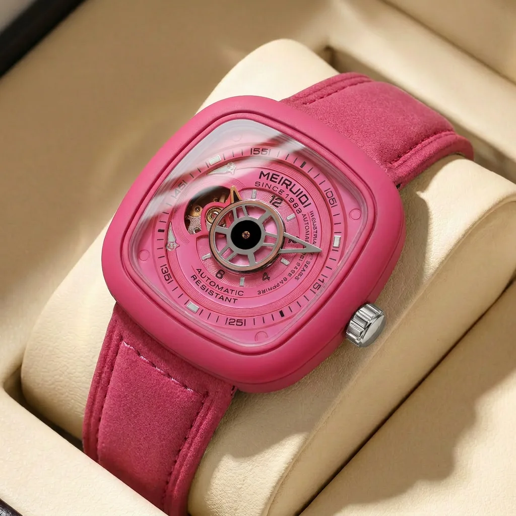 1pcs Women's pink dial leather strap vintage fashion tonneau case elegant details Mechanical Watch for business party holiday
1pcs Women's pink dial leather strap vintage fashion tonneau case elegant details Mechanical Watch for business party holiday