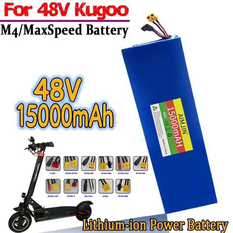 48V 15Ah 18650 lithium 13S4P battery pack with BMS suitable for Kugoo M4/M4 Pro/Max Speed to replace built-in batteries
48V 15Ah 18650 lithium 13S4P battery pack with BMS suitable for Kugoo M4/M4 Pro/Max Speed to replace built-in batteries