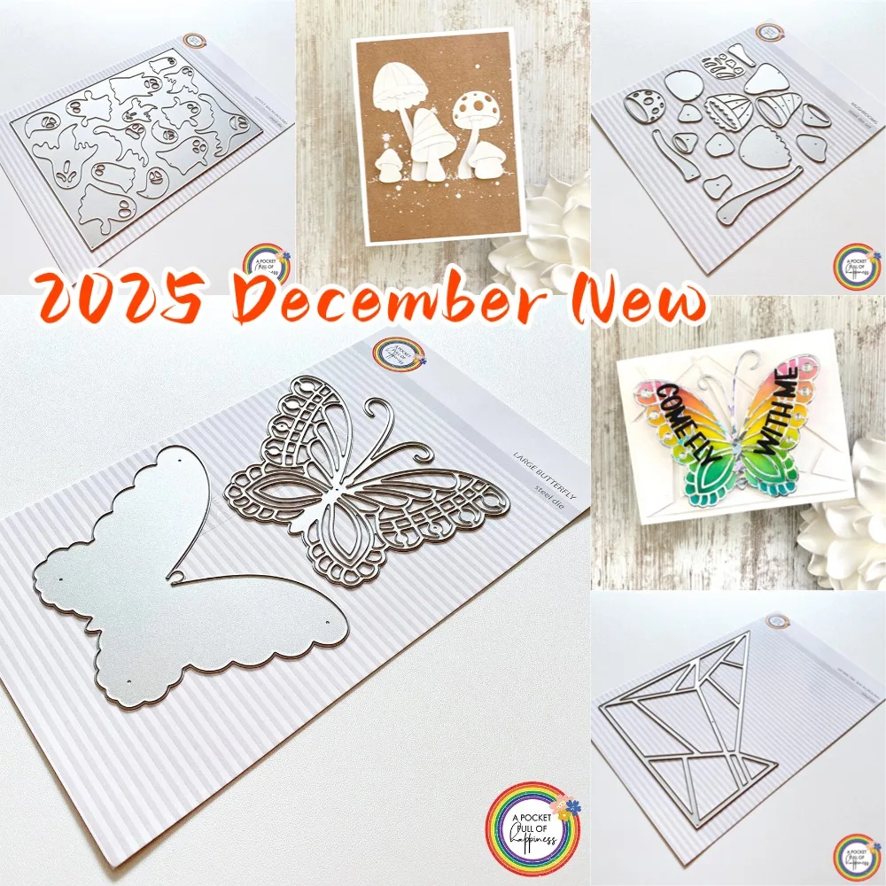 2025 December new mushroom and butterfly Metal Cutting Frame dies 2025 New Templates DIY Scrapbooking Paper Making Crafts Cuts
2025 December new mushroom and butterfly Metal Cutting Frame dies 2025 New Templates DIY Scrapbooking Paper Making Crafts Cuts