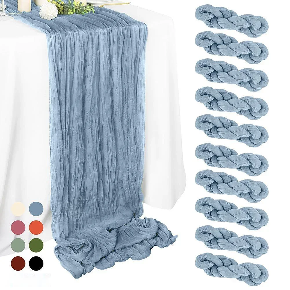 10Pcs Cheesecloth Table Runner Boho Gauze Table Runner 90x180cm Romantic Table Runner for Wedding Bridal Shower Birthday Party
10Pcs Cheesecloth Table Runner Boho Gauze Table Runner 90x180cm Romantic Table Runner for Wedding Bridal Shower Birthday Party
