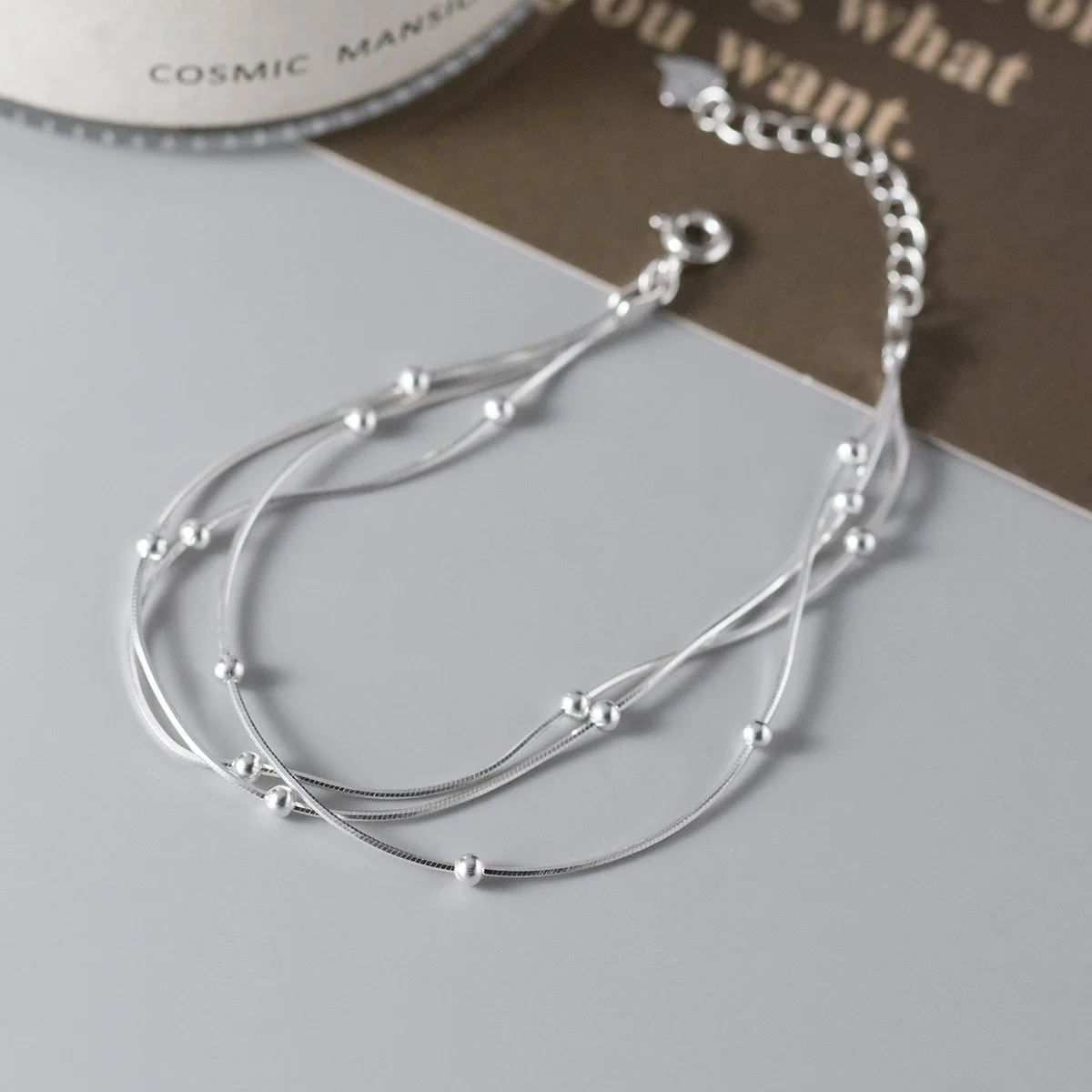 La Monada 16+5cm Simple Silver Bead Bracelets For Women Silver 925 Layers Snake Chain Sterling 925 Silver Women's Bracelet
La Monada 16+5cm Simple Silver Bead Bracelets For Women Silver 925 Layers Snake Chain Sterling 925 Silver Women's Bracelet