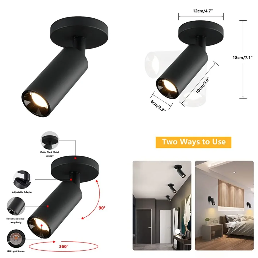 Lighting LED Track Lighting Heads Matte Black Ceiling Mount Spotlight Adjustable Tilt Angle Track Lighting Fixture
Lighting LED Track Lighting Heads Matte Black Ceiling Mount Spotlight Adjustable Tilt Angle Track Lighting Fixture