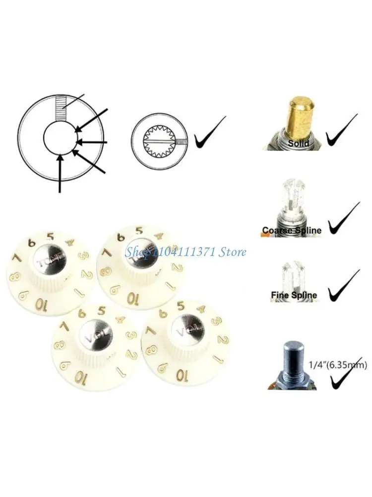 P9FC 4pcs Guitar Speed Control Knob Top Hat Knobs Electric Guitar Volumes Tone Knobs
P9FC 4pcs Guitar Speed Control Knob Top Hat Knobs Electric Guitar Volumes Tone Knobs